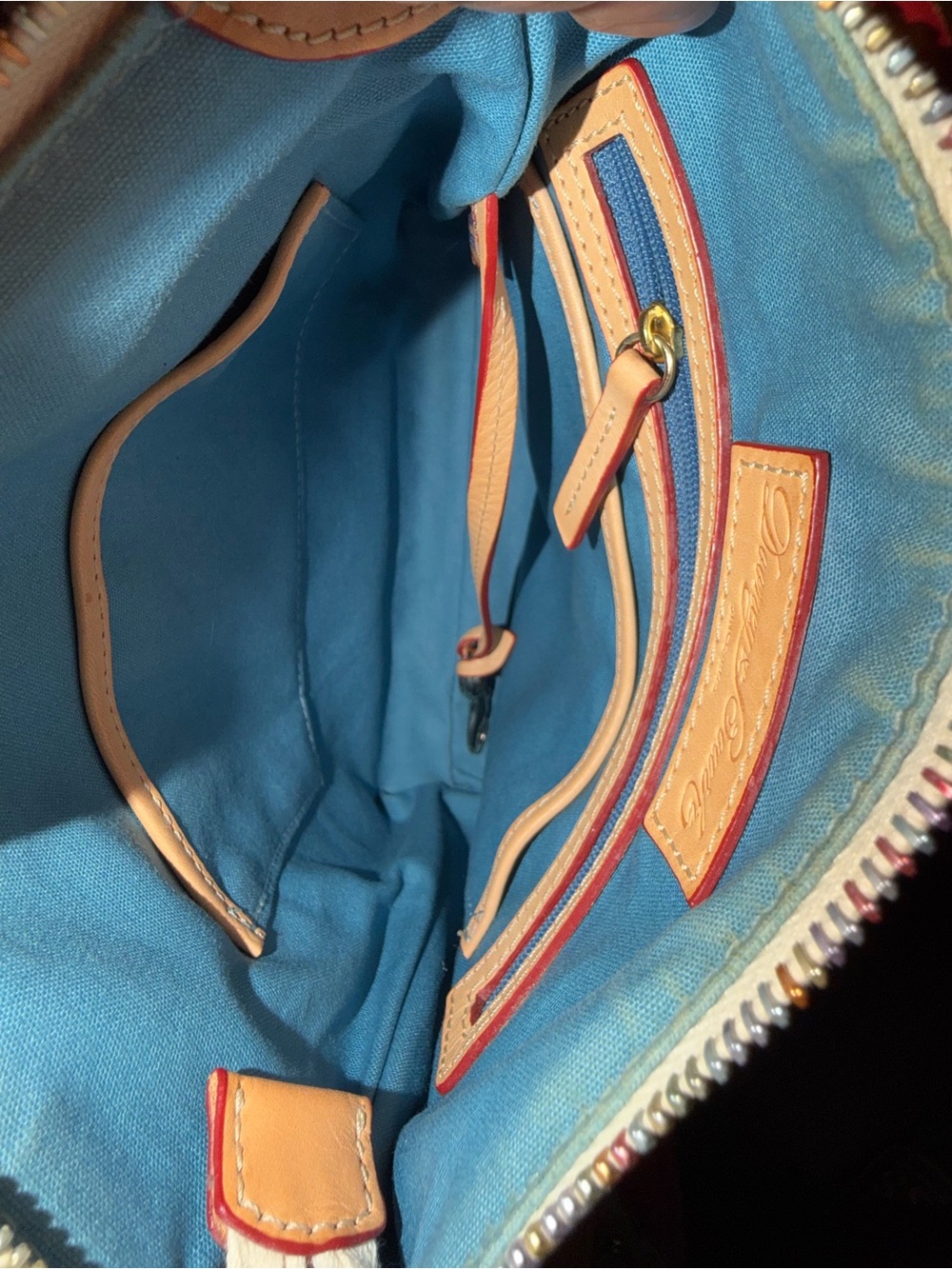 Dooney & Bourke White Rainbow Retro Grafica Letter Carrier Crossbody Bag - Picture 14 of 14